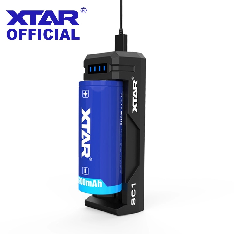 Xtar akkulaturi 1 paikka li-ion usb-laturi  mc1 mc1 plus  sc1 kpl  to 22650 26650 18700 18650 20700 21700 akkulaturi