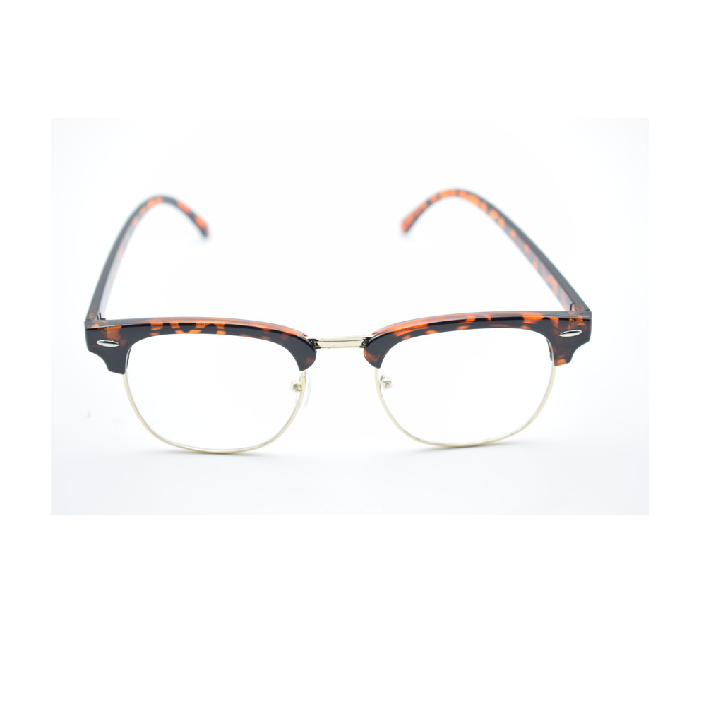 SEKINEW 1 PC Women Vintage Retro Half Frame Clear Lens Glasses Nerd Geek Eyewear Eyeglasses Driver Goggles: Brown