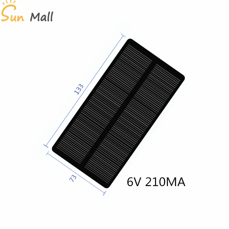 Mini 6 V 210MA 1.25 W Monokristallijn Silicium Zonnepaneel/Solar Epoxy Panel Zonnepaneel Fotovoltaïsche Mobiele Telefoon Opladen