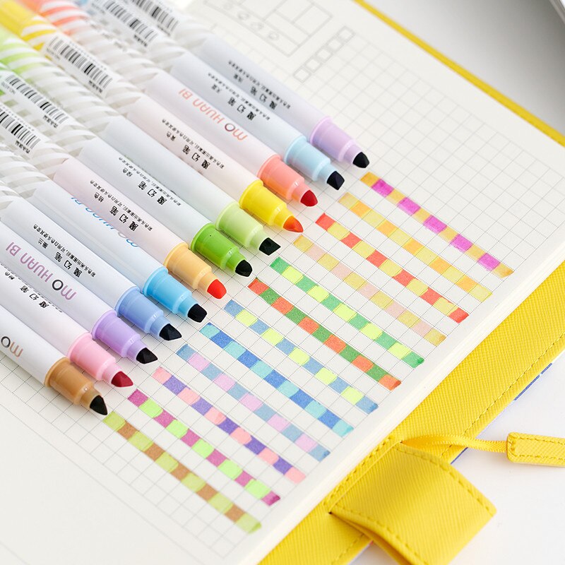 12 stk magisk farve tegnepen sæt misfarvet highlighter markør spot liner penne scrapbog kunst forsyninger brevpapir skole  f809