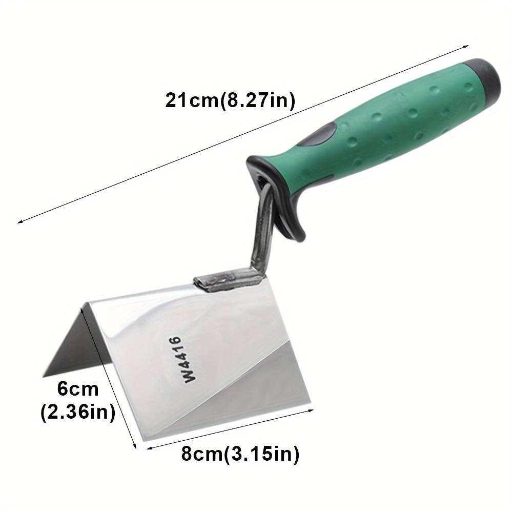 Stainless Steel Inner Corner Trowel, Diatom Mud Construction Auxiliary Tools Comfortable Grip Easy To Use Putty Scraper: Brown