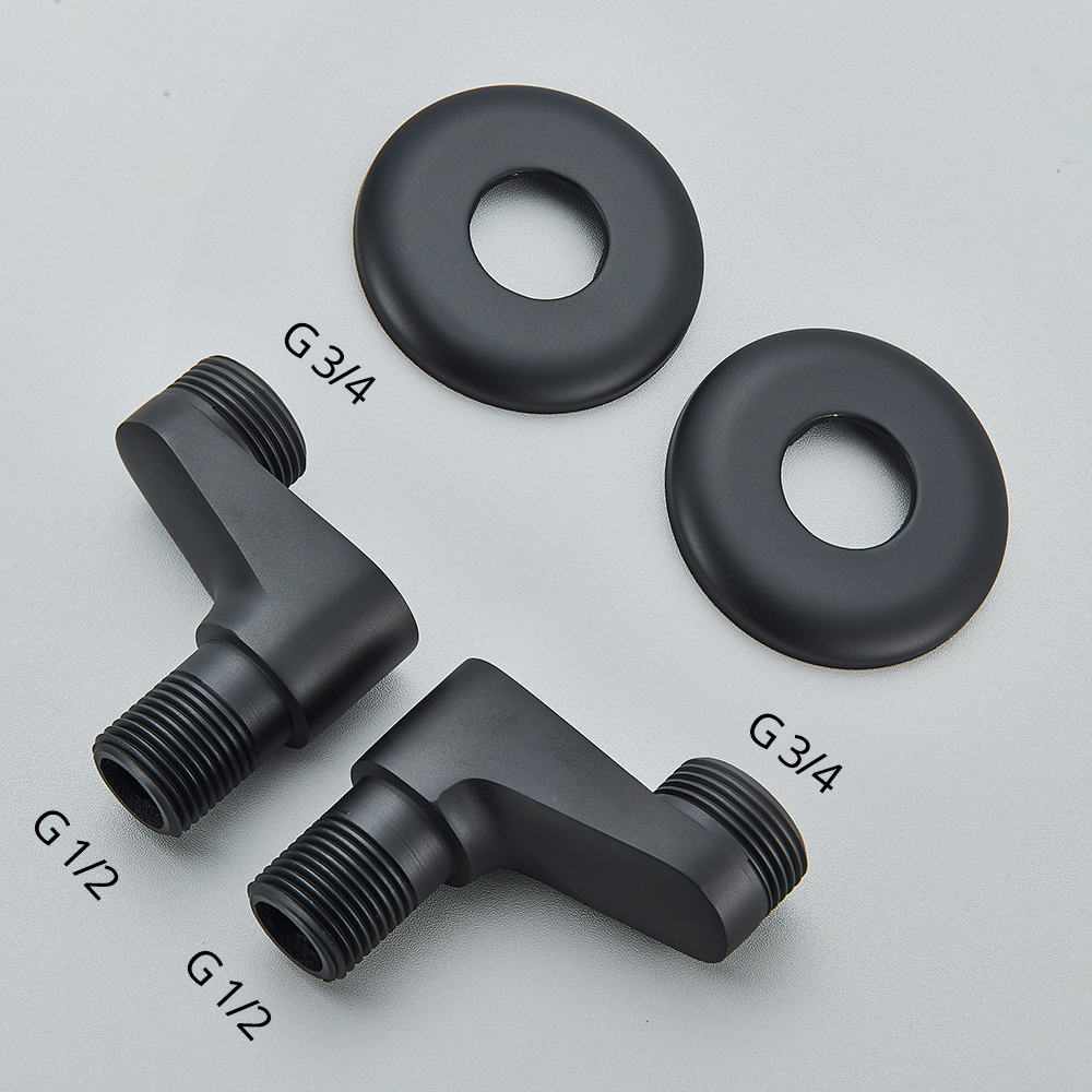 Antique Brass Shower Mixer Valve Toilet Filling Valves Wall Handshower Bracket Shower Arm Extend Tube Double Triangle Valve: Rose Gold