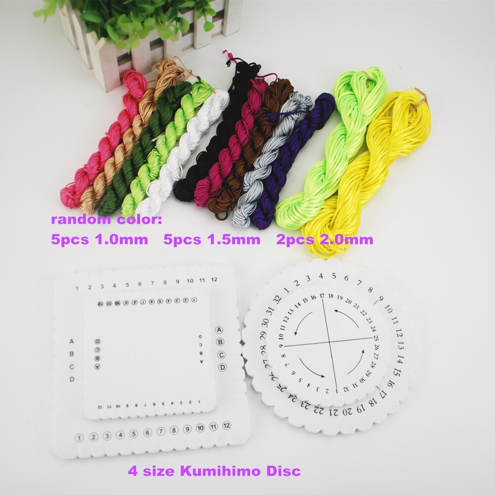 Gør-det-selv macrame snore kumihimo skive plade flettet snor armbånd schijf disk håndlavede materialer jump ring spænde kvast sæt  ds208: 5