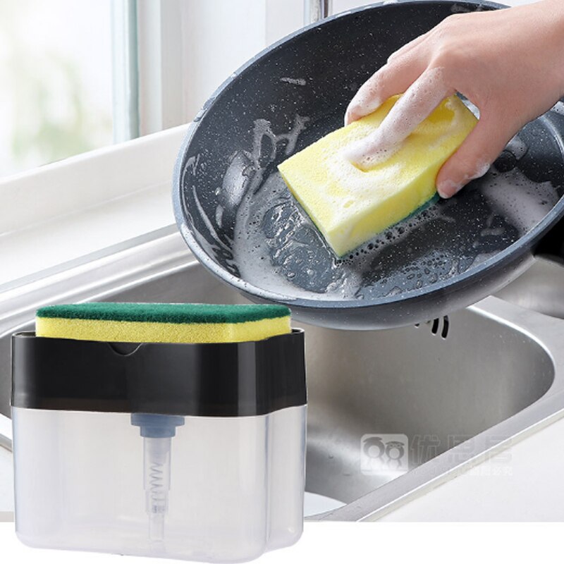 Zeepdispenser Pomp Spons Caddy Keuken Handpers Zeepdispenser Met Spons Olie Vuil Remover Tool