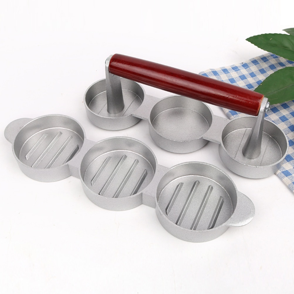 Mini hamburgerpressar nonstick 3 fack små hamburgerbiffar press trippelbiff hamburgare formmaskin kött kök köksredskap