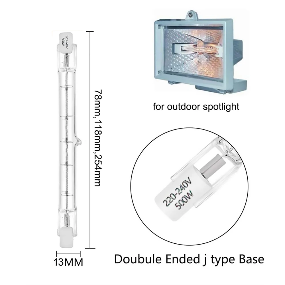Lâmpada halógena  j78 80w 220v luz gjøre tubo da lâmpada de tungstênio de iodo  r7s r7s luz de inundação