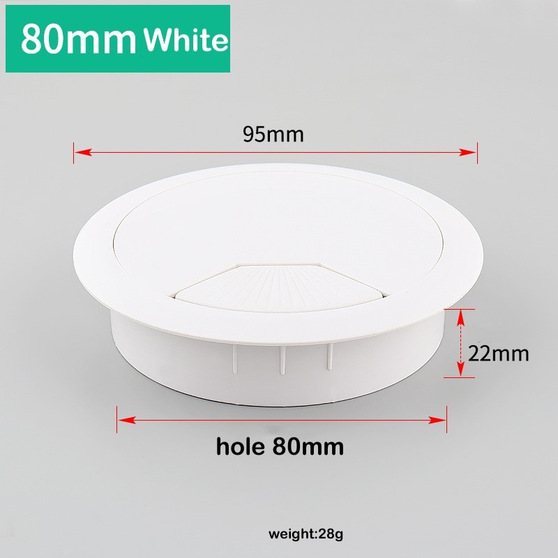 1PC Bureau Tafel Plastic Kabel Gat Cover 60/80mm PC Computer Bureau Ronde Draad Netjes Grommet kabel Organizer Kantoormeubilair: TRANSPARENT