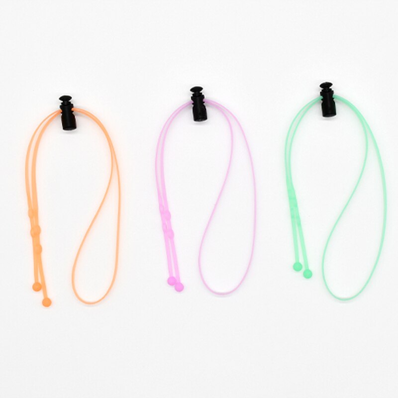 Cordón de silicona para mascarilla desechable, soporte de cuerda anticaída, almacenamiento para mascarilla, cuello ajustable, práctico, con dos ganchos