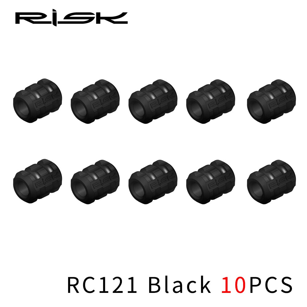 RISIKO Fahrrad Hülse Gummi Kabel Schutz für Rohr Linie Rohr Bremse Schicht Ultraleicht MTB Rahmen Schutzhülle Silikon Kabel führen: 10Stck-RC121-Schwarz