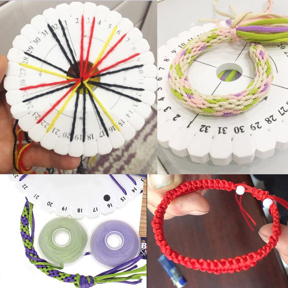 Braiding Disk Round Square Kumihimo Beading Cord Disc Braiding Braided Plate DIY Bracelet Loom Weaving Board Craft Tools