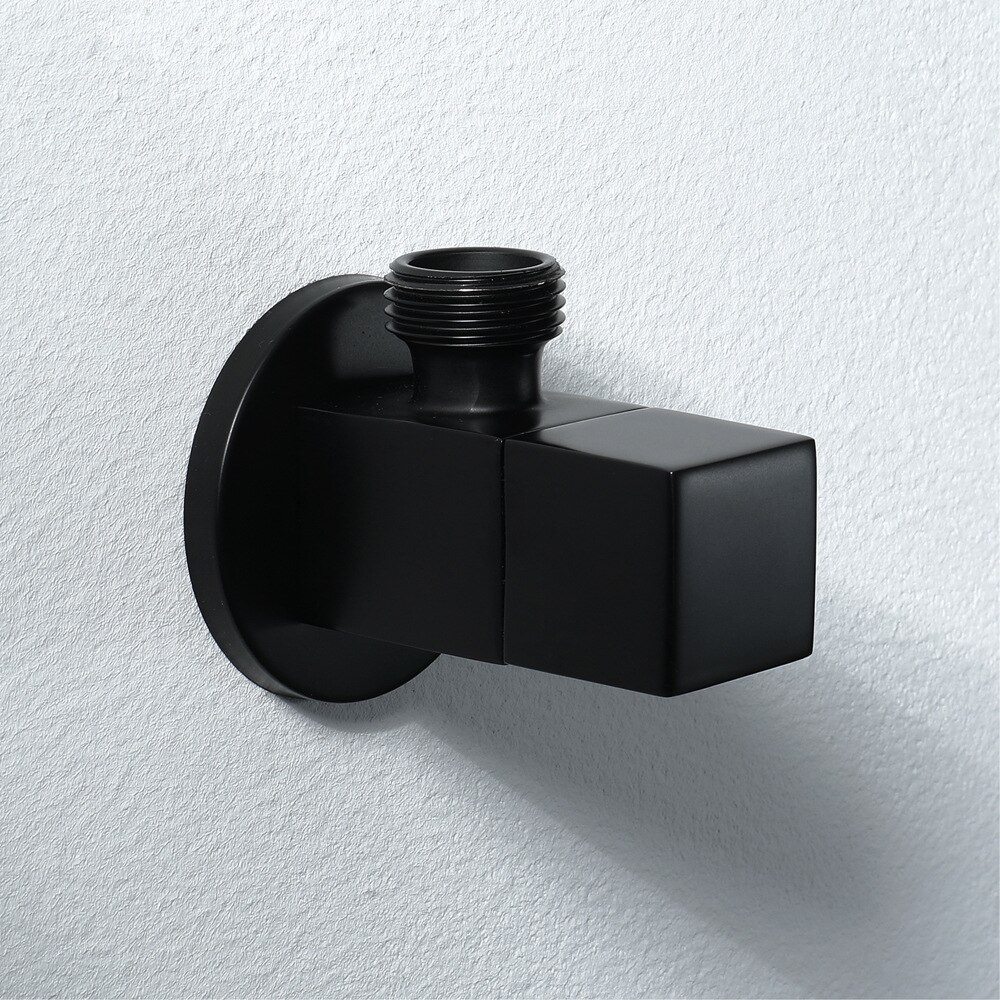 Black flash 100% brass angle valve cold Water stop valve bathroom kitchen Faucet installation accessories