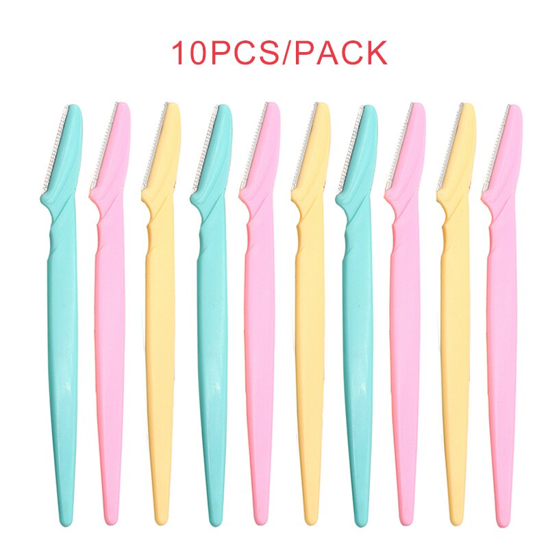 Brainbow 10pcs Eyebrow Trimmer Portable Eyebrow Razor Shaver Eye Brow Shaper Shaping Tool Scissors Facial Hair Remover for Women: Multi