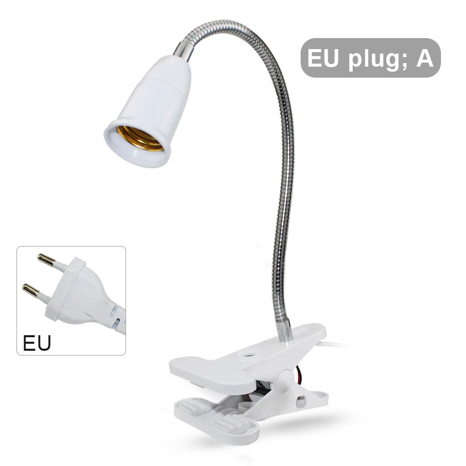 360 graden flexibele lamphouderclip met aan-uitschakelaar eu/us-stekker voor  e27 led kweeklampen, planten, bloemen, bureaukweeklampen: Eu stekker a