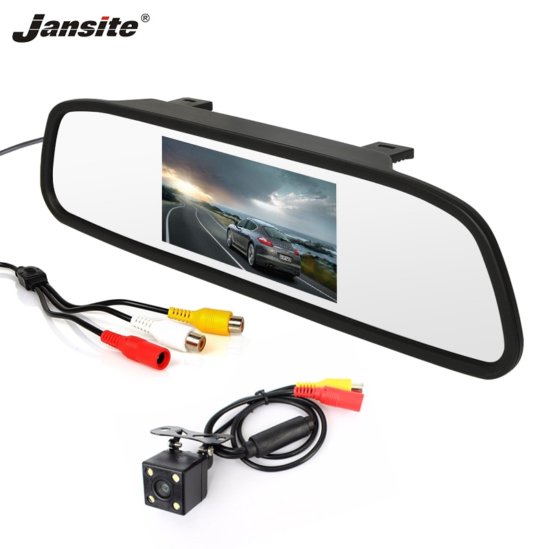 Jansite 4.3 inch Auto Monitor TFT LCD witte Auto Rear View monitor Parking Achteruitkijk-systeem voor Nachtzicht LED Reverse camera's