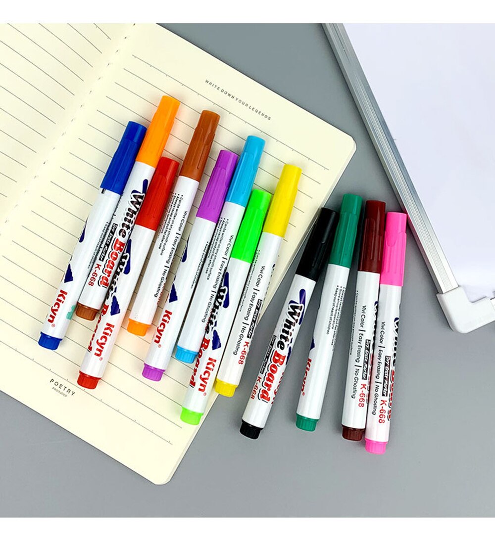 Bolígrafo de pintura al agua mágico para niños, rotuladores de garabatos flotantes de agua, juguetes de Educación Temprana, pizarra blanca de colores, 8/12 colores