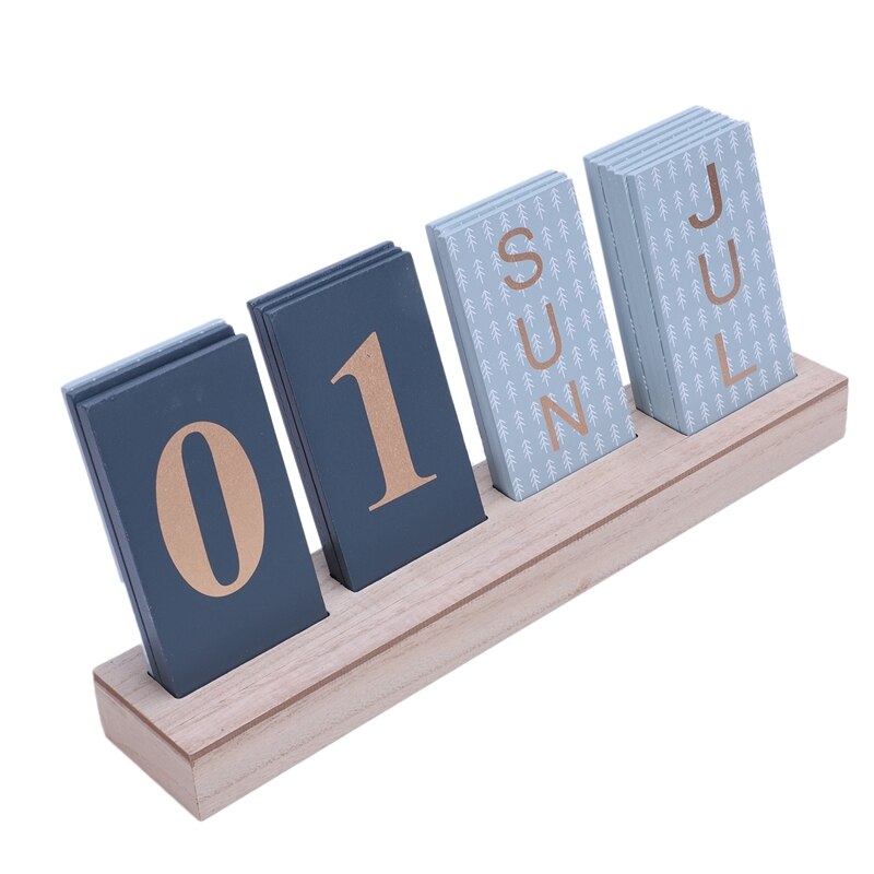 Office Wooden Calendar Retro Family Calendar Cafe Table Decoration Antique Jewelry Ornaments