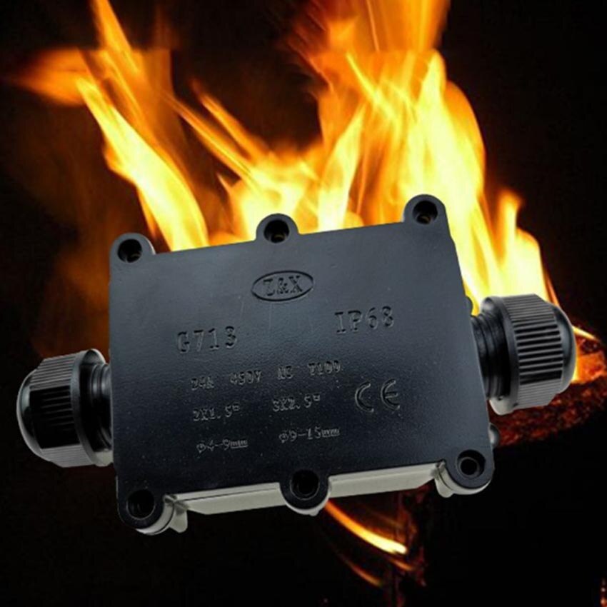 Caixa de junção à prova d'água ip68, 2 vias, 3 vias, 4-15mm, conector elétrico, 24a, 450v, selado, retardador, caixa à prova d'água externa