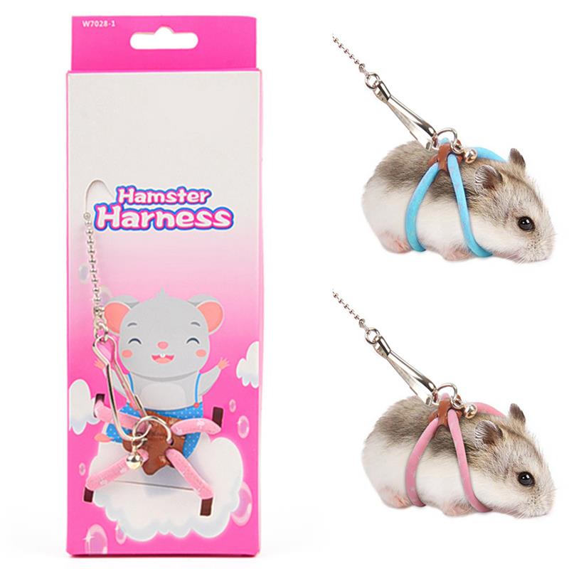 Adjustable Pet Hamster Leash Harness Rope Gerbil Cotton Rope Harness Lead Collar For Rat Mouse Hamster Pet Walking Leash