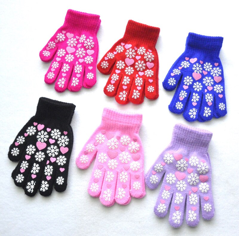 Wecute Kind Handschoenen Voor 6-11years Kids Herfst En Winter Handschoenen Outdoor Warme Gebreide Handschoenen Wanten Kinderen Winter Sneeuwvlok