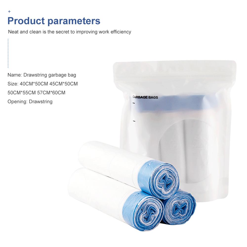 Koti keittiö kylpyhuone köysivetävä roskapussi erittäin paksu muovinen kiristysnyörillinen roskapussi kaksoisauma tiivis vahva roskapussi