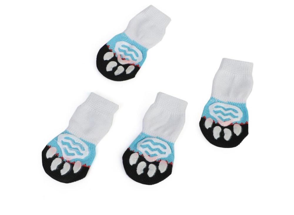 Winter Hond Schoenen Anti-Slip Gebreide Sokken Kleine Honden Kat Schoenen Chihuahua Dikke Warme Poot Protector Hond Sokken booties Accessoires: WHITE / M