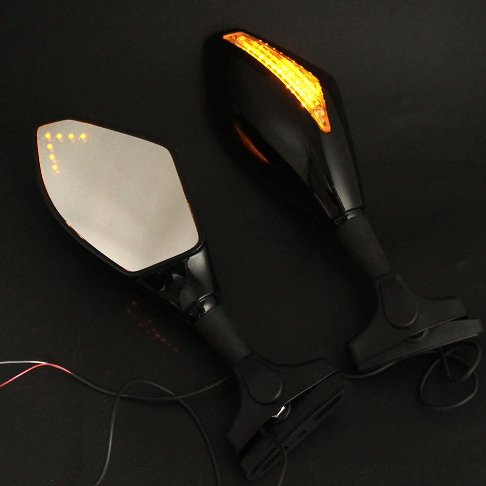 Motorcykel led blinklys spejle til kawasaki yamaha suzuki gsxr katana universal: Dobbelt blinklys