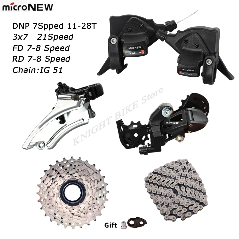 Bicycle MTB 3*7 7S Speed 11-28T Cassette Shifter Rear Derailleur Groupset for parts m370 m430 m590 DEORE single crankset system
