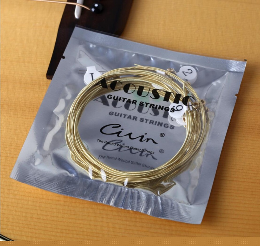 6pcs/set Universal Acoustic Guitar String Brass Hexagonal Steel Core Strings Musical Instruments Guitar accessories