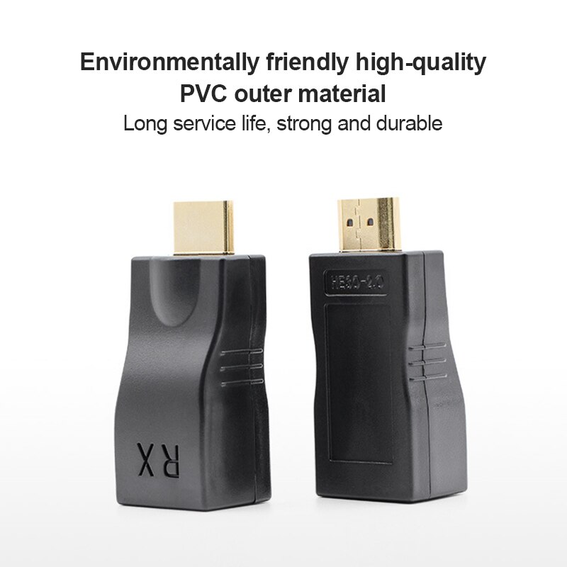 30m TX/RX Adapter HDMI-compatible Extender Transmitter RJ45 CAT-5E/6 Single Network Extender Ethernet LAN Without HDCP