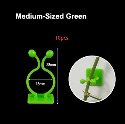 Plante klatrevægclips vinranke spænde krog rattan klemme fiksator selvklæbende plante stent usynlig vin klatre fast beslag: Grøn 10pc l