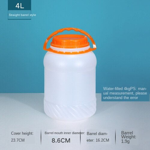 Seau en plastique translucide avec poignée et couvercle, conteneur de stockage des aliments, de l'eau et des céréales, organisateur de cuisine domestique wj51953: 4L-A