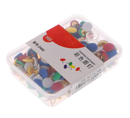 300Pcs Round Push Pins Notice Board Map Thumb Tacks Assorted Office Home: Default Title