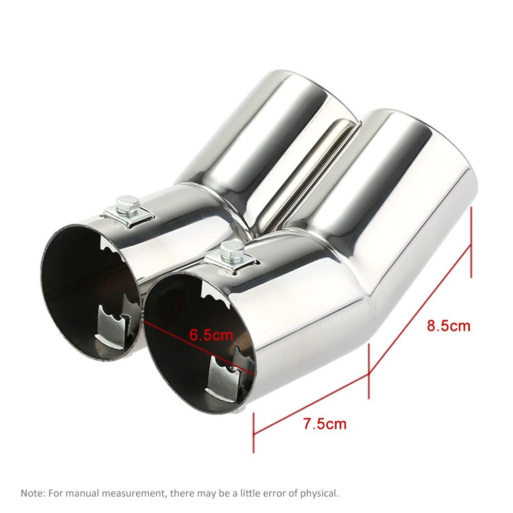 Chrome Dual Uitlaat Tip 2.5 "Inlaat Auto Rvs Staart Uitlaat Pijp Dual Tips Dual Uitlaatpijp Uitlaat Tip cover Tail
