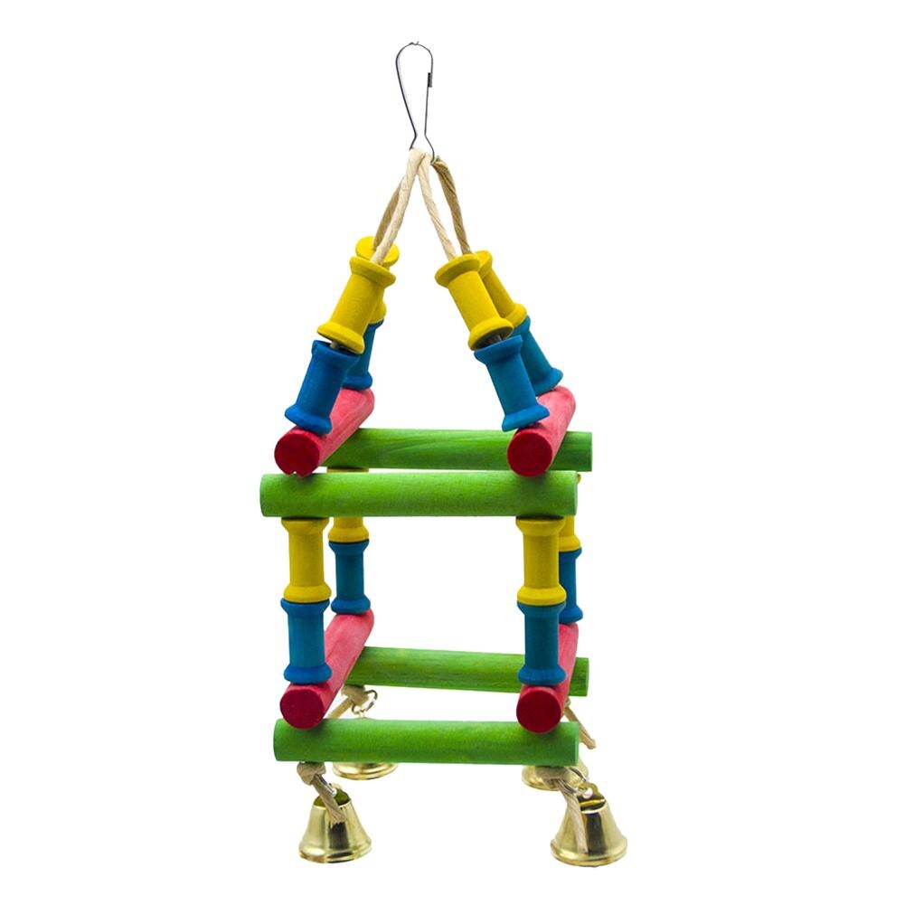 Parrot Toys Macaw Hanging Acrylic with Bells Bites Chew On Cages Cockatoo Stand Rack Swing Bird Toy Pet Product: 06