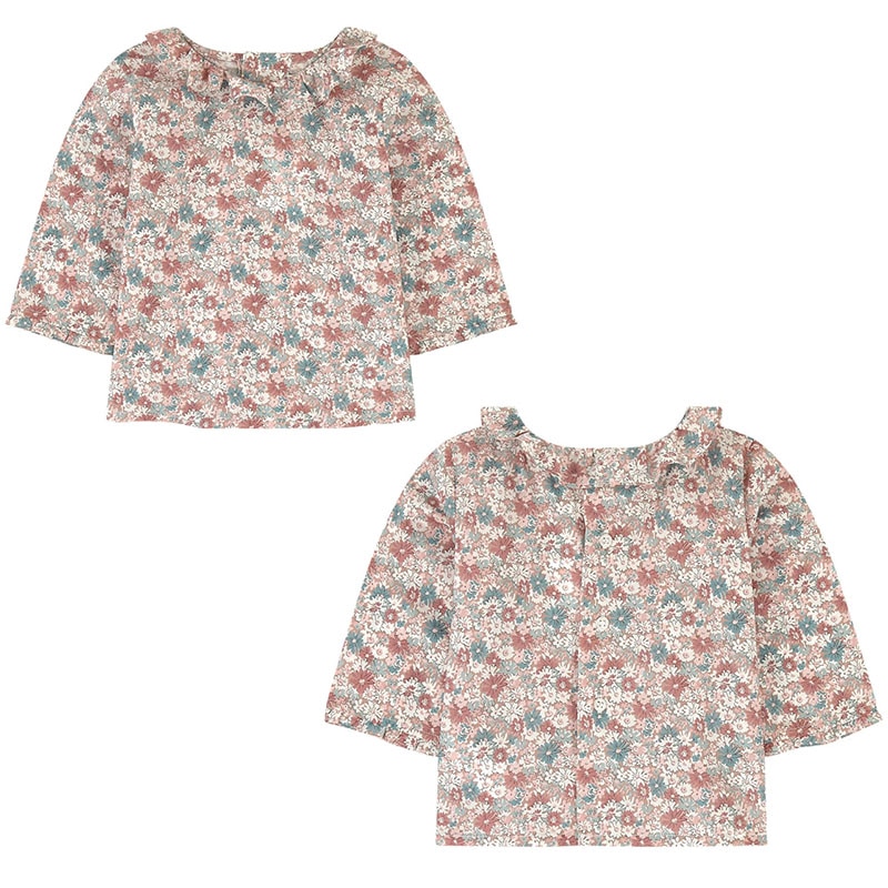 Novedad de otoño , camisetas florales de para chicas, camisa de manga larga con patrón de flores para niños, blusas de , Tops para niñas