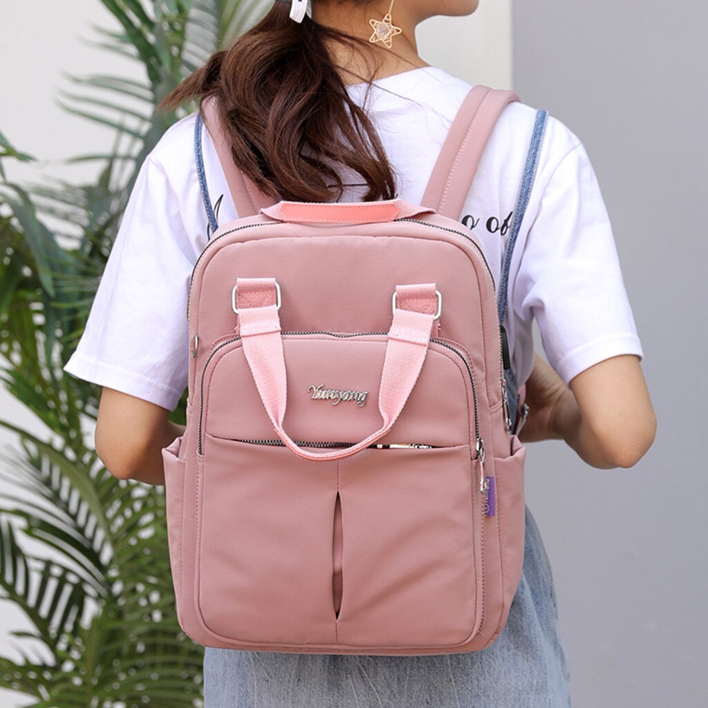 Vrouwen Laptop Rugzak Tas Usb Jack Reizen Outdoor Wandelen Winkelen Rugzak Effen Kleur Lichtgewicht Vrouwen Rugzak # G30