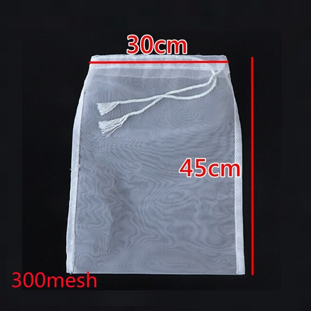 3 poser nøttemelkpose kommersiell gjenbrukbar mandelmelkpose sil finmasket nylon osteduk kaldbrygg kaffefilter 300 mesh: 300 mesh -30 x 45cm
