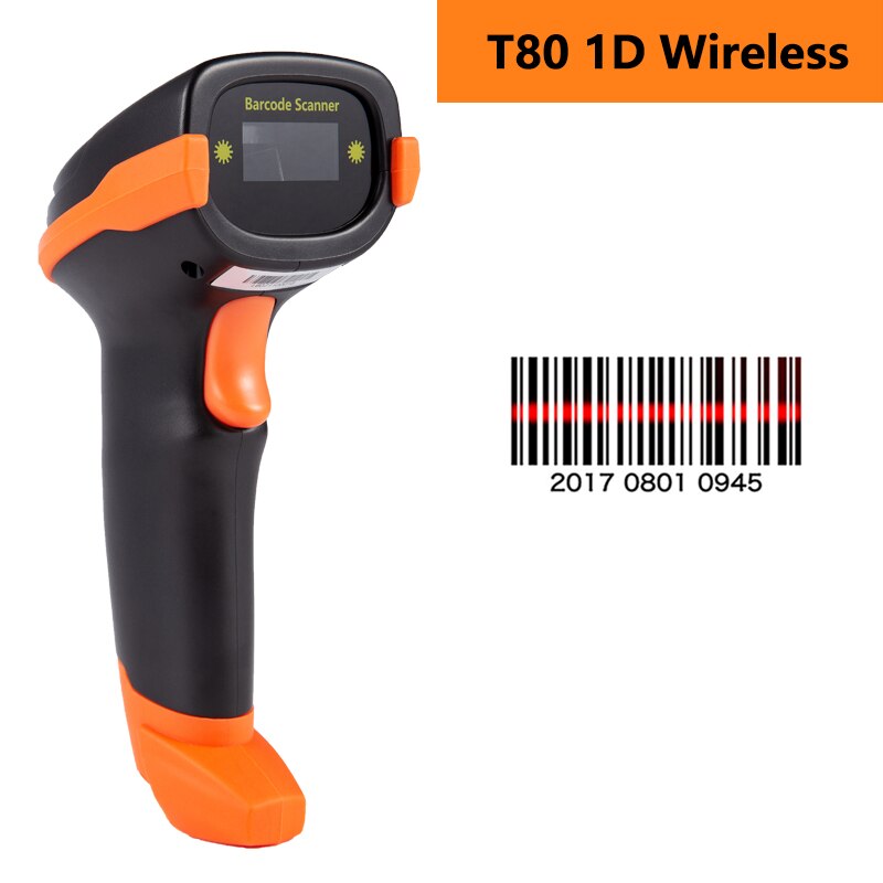 Hstem Bluetooth Barcode Scanner 1D Cordless 2.4G Wireless and USB 2.0 Wired Bar Code Reader Work with Windows Mac Android iOS: 1D Wireless