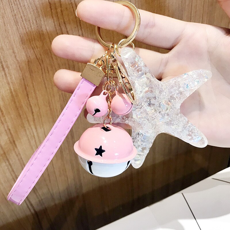 Leuke Grote Zeester Sleutelhanger Sleutelhanger Zeester Shell Charme Hanger Sleutelhangers Schoudertas Portemonnee Auto Accessoires voor Vrouwen Meisje Kinderen: keychain 3