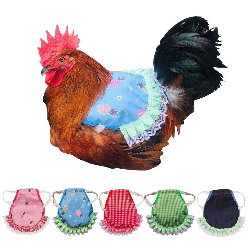 2022 Chicken Saddle with Elastic Straps for Small Medium Hens Poultry Feather Protector Hen Apron Pattern for Cold Weather