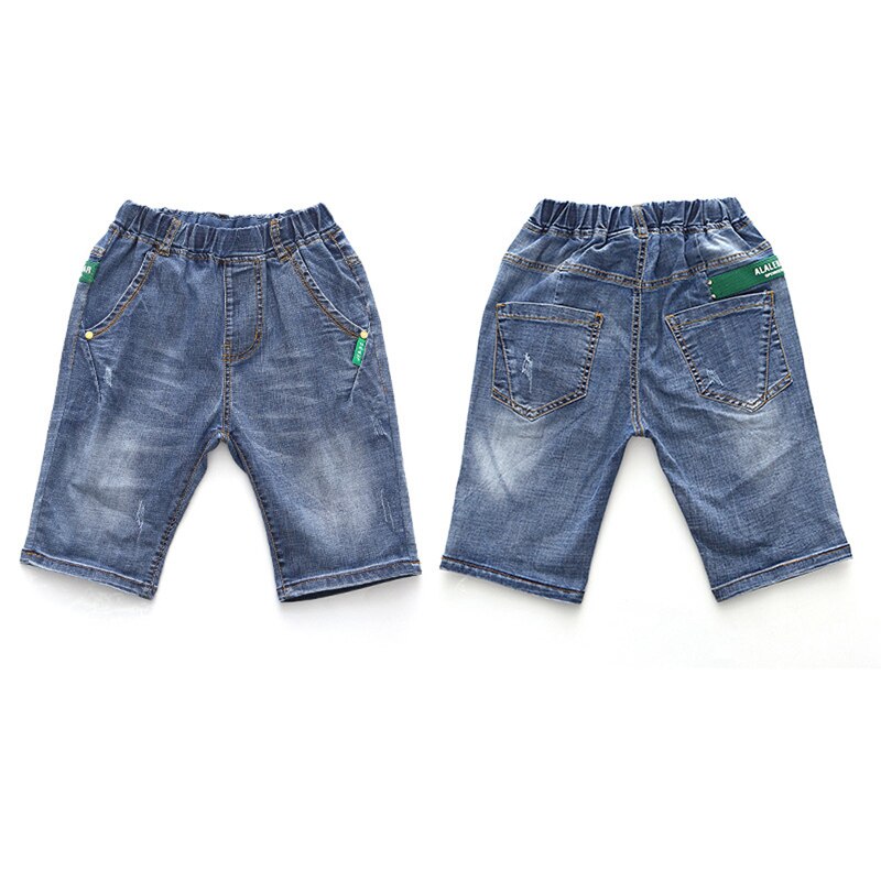 IENENS-pantalones vaqueros cortos para niños, Shorts finos y suaves, ropa informal para niños de 4 a 11 años, color azul claro