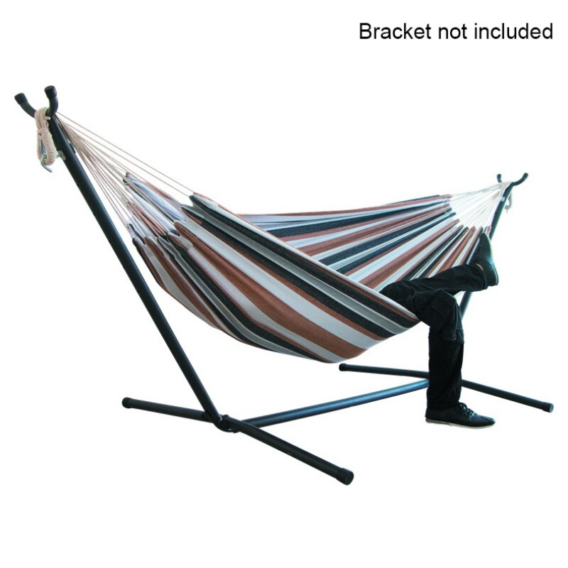 200*150 Cm Draagbare Hangmat Outdoor Tuin Sport Thuis Travel Camping Swing Canvas Streep Hangen Bed Hangmat 1: 2