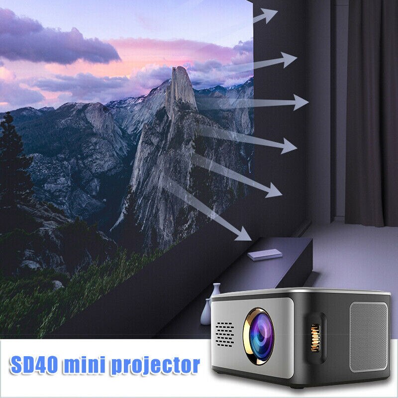 Mini projecteur LED Portable HD 1080P, cinéma, maison, fournitures de bureau, Support pour téléphones intelligents