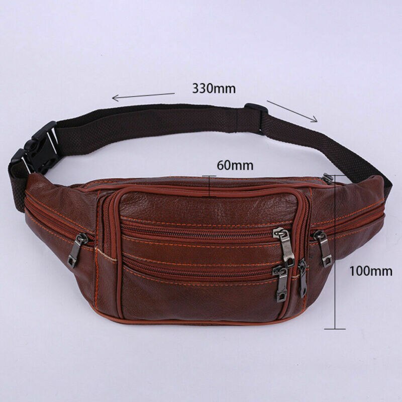 Brand Mannen PU Leer Hip Riem Fanny Pack Taille Purse sling Bag Wallet Purse Holder