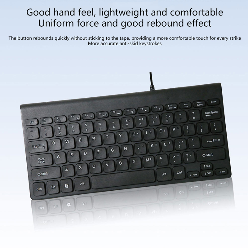 Computer Keyboard Keyboard 78 Key Mute Ultra Thin Wired Mini USB Interface Desktop Computer Small Language Keyboard USB Keyboard