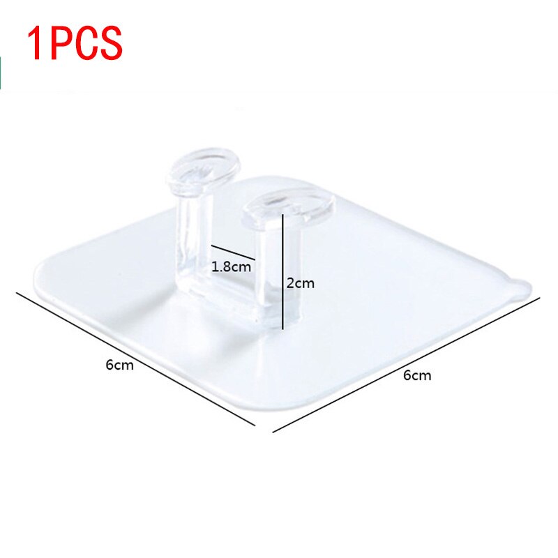 10/5 sztuk przyklejany robić ściany gniazdo zasilania uchwyt na wieszak wielofunkcyjny przezroczysty haczyk ścienny robić przechowywania dla Dom gabinet półka kuchenna: 1szt A