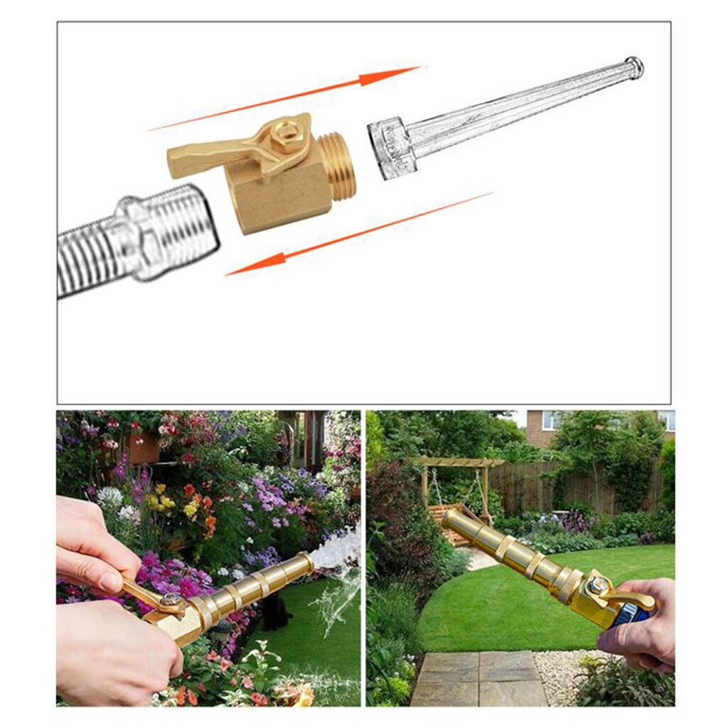 2pcs Heavy Duty 3/4" Thread Brass Shut Off Valve with Garden Hose Connector