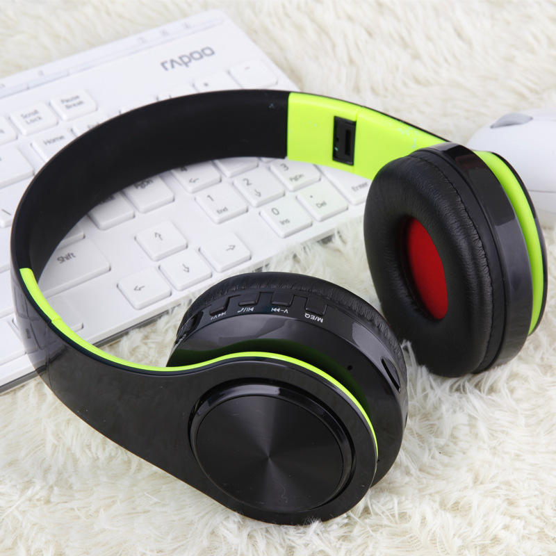 Tourya B7 auriculares inalámbricos Bluetooth Auriculares auriculares con micrófono para PC teléfono móvil música: Black Green