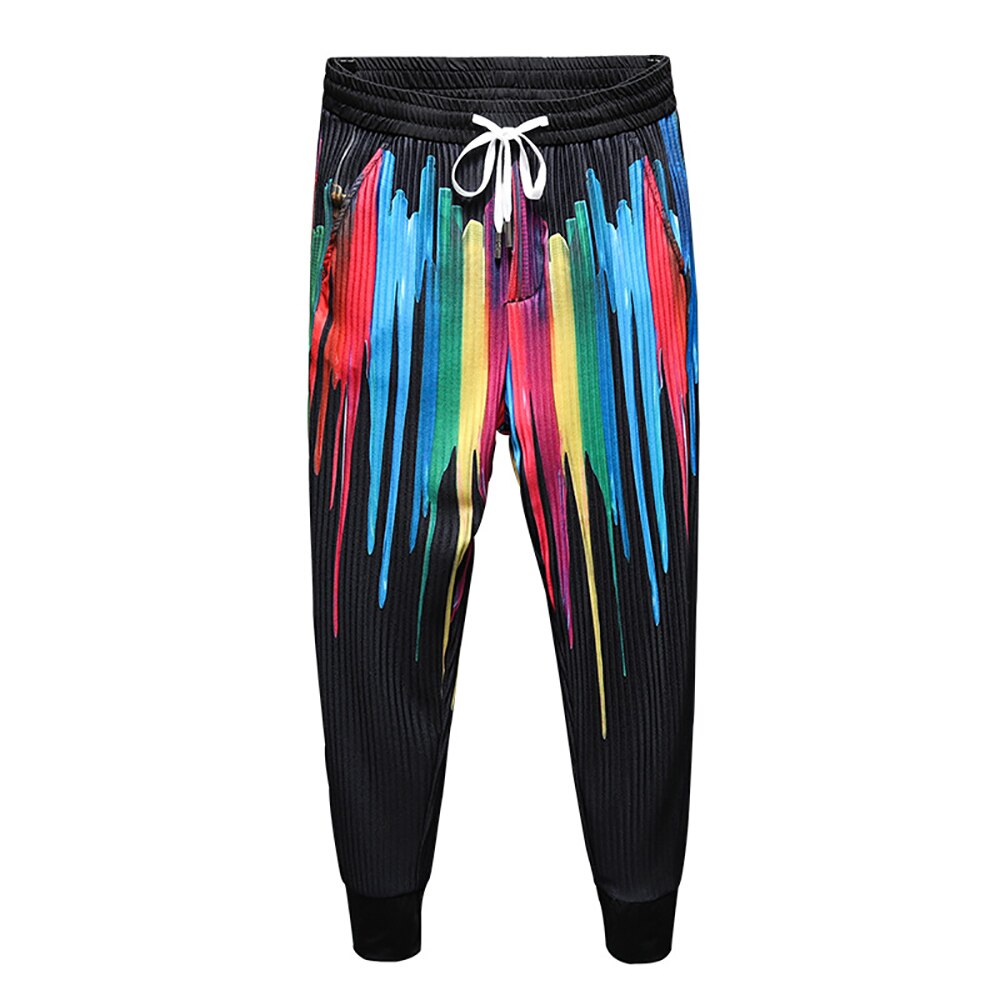 Street sommer herre fargerike fritidsbukser belte svarte tynne bukser herrebukser elastisk midje slim fit menn utendørs bukser: Xl