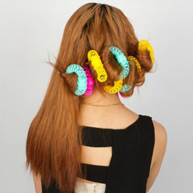 8 Teile/paket Tragbare Donuts Haar Locken Rolle Haar Styling Werkzeug Farben Nach Dem Zufall